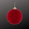 120MM Red Flocked Glitter Ornament | Shatterproof Velvet Ball Ornament-XH950924